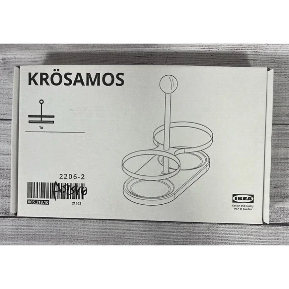IKEA KROSAMOS‎ Jar Holder Wood Metal Stand Organizer NIB