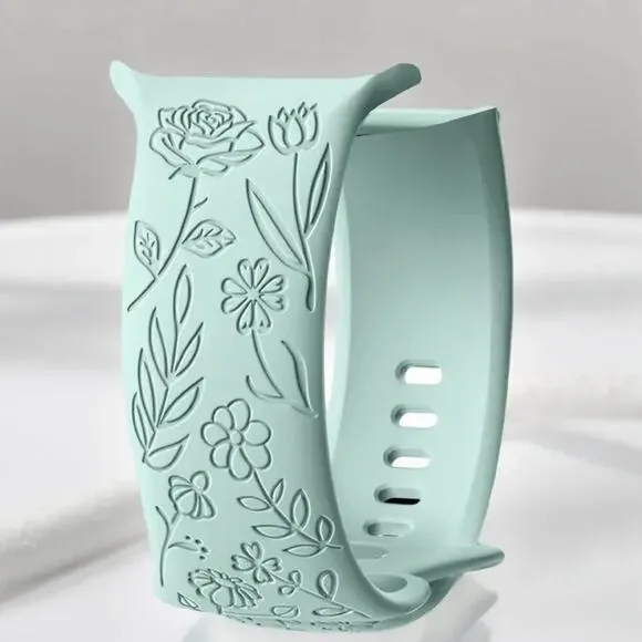 New Cyan Floral Design Apple Watch Bands 38mm 40mm 41mm