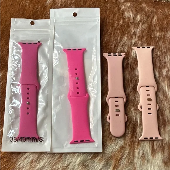Silicone Replacement Watch Bands - Pink & Light Pink