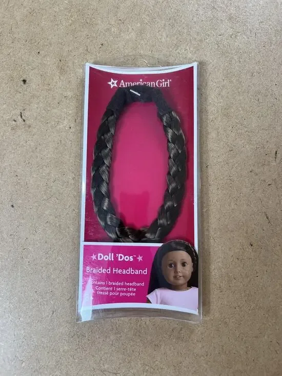 American Girl Headband Girls One Size Brown Nylon Doll Dos Braided Accessory