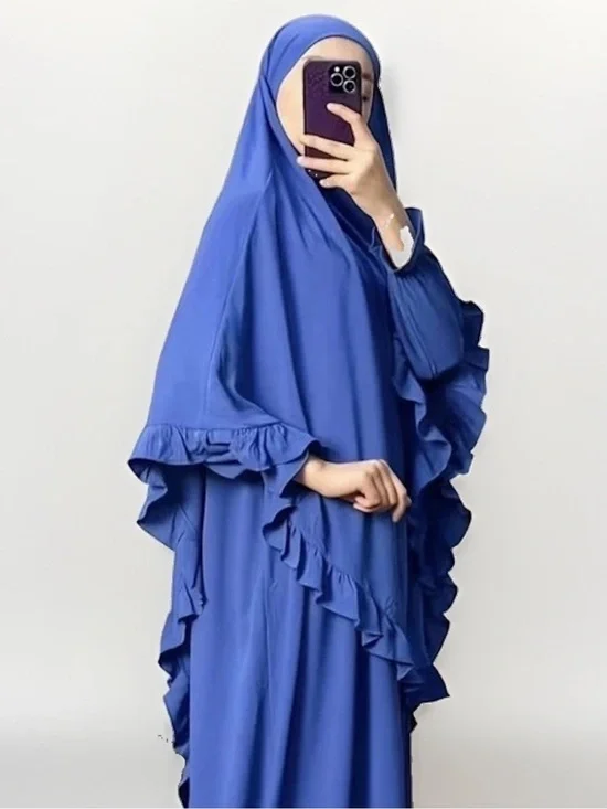 Muslim Women Full Cover Overhead Khimar Hat Hijab Islamic Prayer Wrap Headscarf