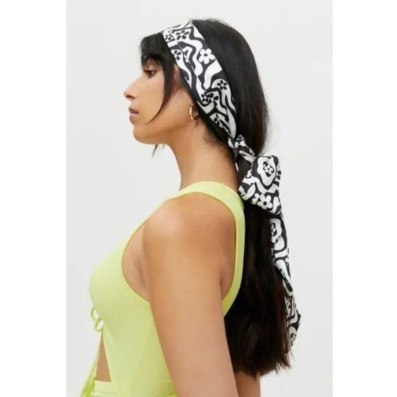 Urban Outfitters Silky Neck Scarf Floral Swirl
