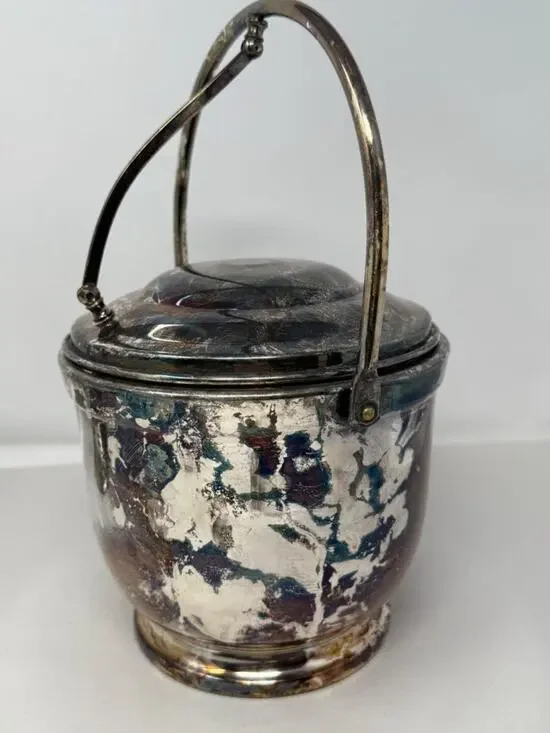 Bristol Silverplate Lidded Ice Bucket Golf Trophy Poole Silver Company 1950’s