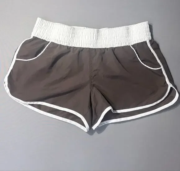 Y2K Hawaiian Beach Swim Surf Lightweight Stretch Waistband Pocket Shorts Women M