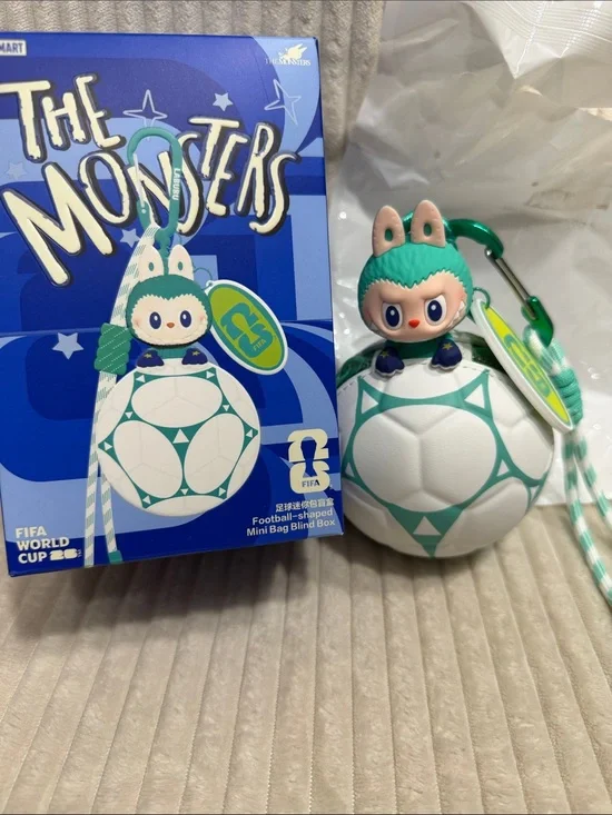 CENTER OF ATTENTION -Pop Mart THE MONSTERS × FIFA mini soccer bag. New.Verified.