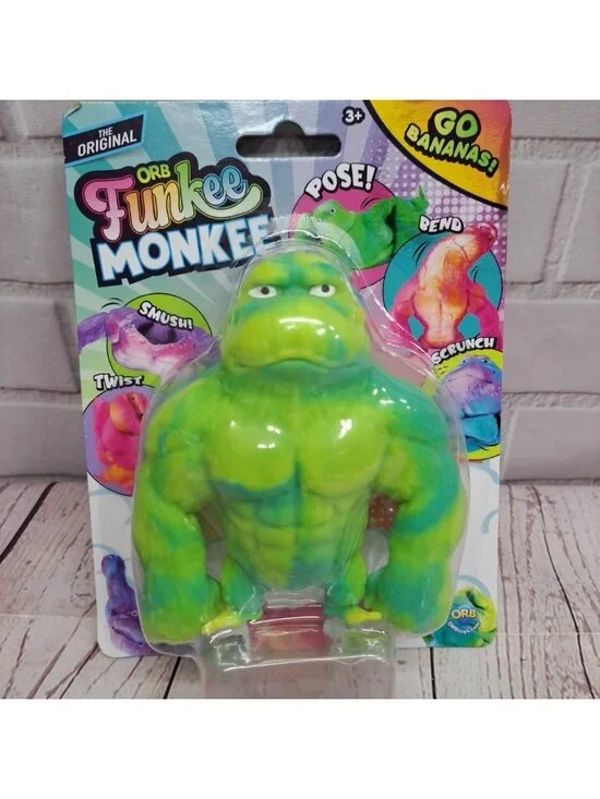 ORB Orginal Funkee Monkee Bendable Novelty Toy‎ Figure Ages 3+ New  Green Fade