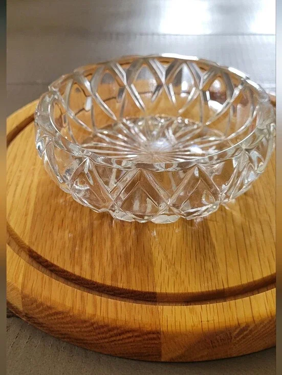Clear Glass Decorative Bowl - Classic Cut Pattern