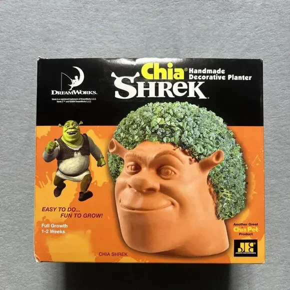 Shrek Chia Pet DreamWorks Handmade Decorative Ceramic Planter Brand New Open Box