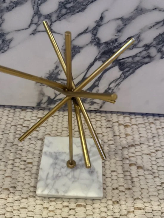 Studio McGee Threshold Tall Brass & Marble Starburst Object 10.25