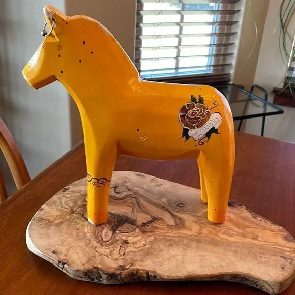Vintage Ikea Dala Swedish Folk Art Wooden Horse