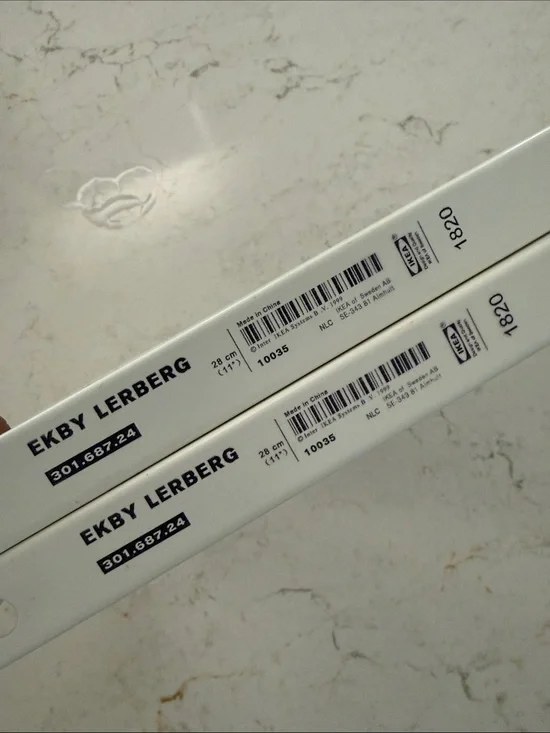 IKEA EKBY LERBERG White Shelf Brackets (Pair)