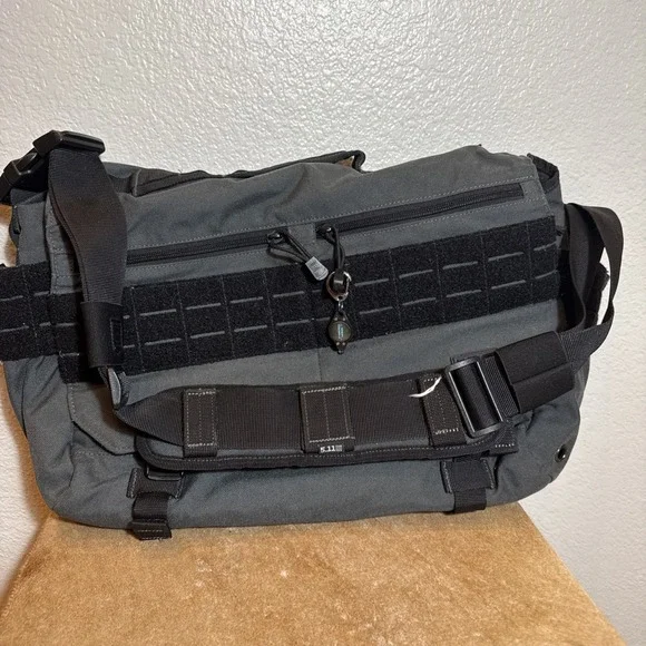 5.11 Tactical Rush Delivery Lima Messenger Bag Double Tap Grey Laptop CCW Case