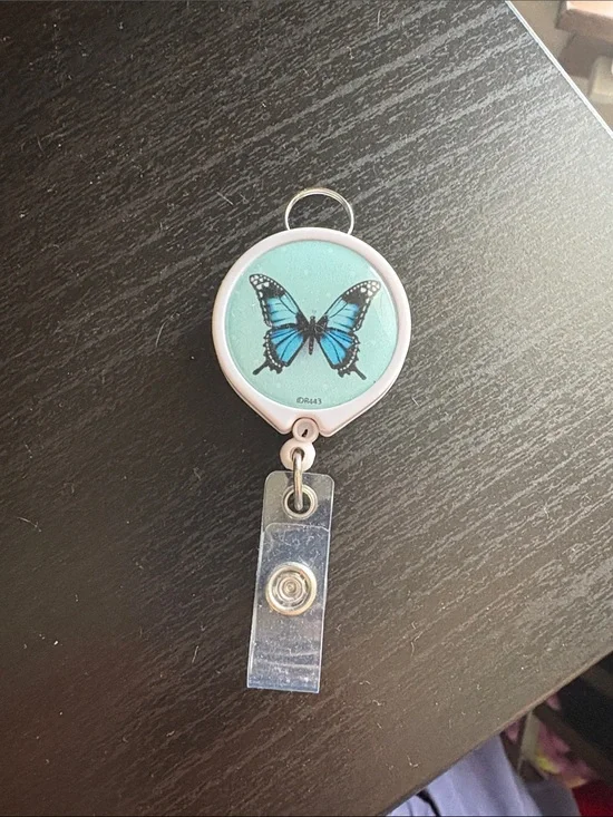 Blue Butterfly Badge Reel