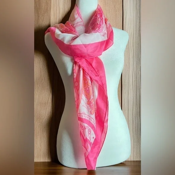 ELLEN TRACY PINK SCARF One size