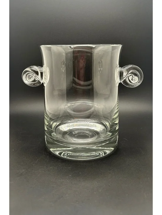 Elegant Clear Crystal Ice Bucket/Wine Chiller with Twisted Handles