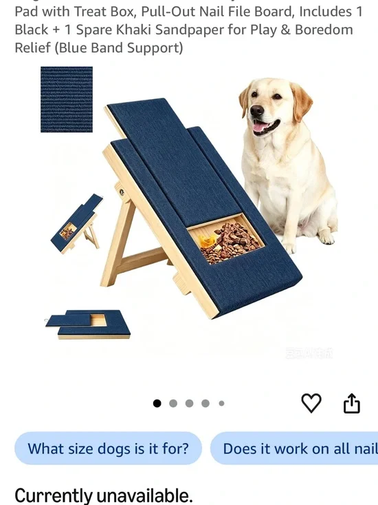 Dog Nail File Board with Pull-Out Treat Box - Navy