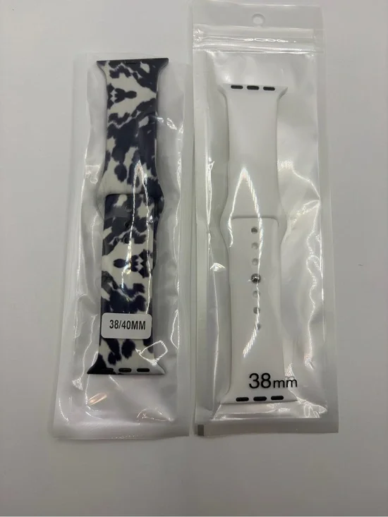 Silicone Watch Bands for 38/40mm Smartwatch - White & Black Marble