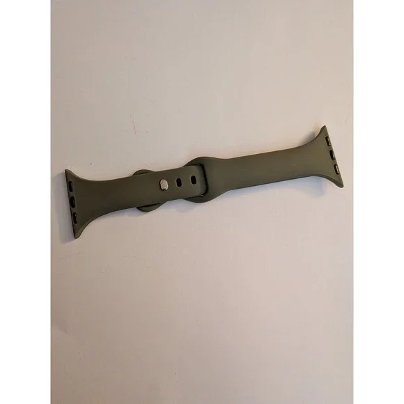 Olive Green Silicone Sport Band for Apple Watch Men's Strap Pin-and-Tuck Closure