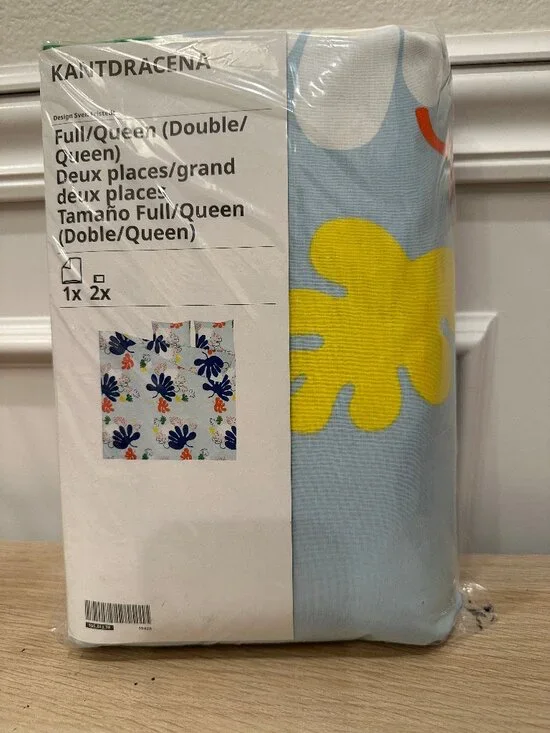 NEW IKEA KANTDRACENA Duvet Cover And Pillowcase, Full/Queen