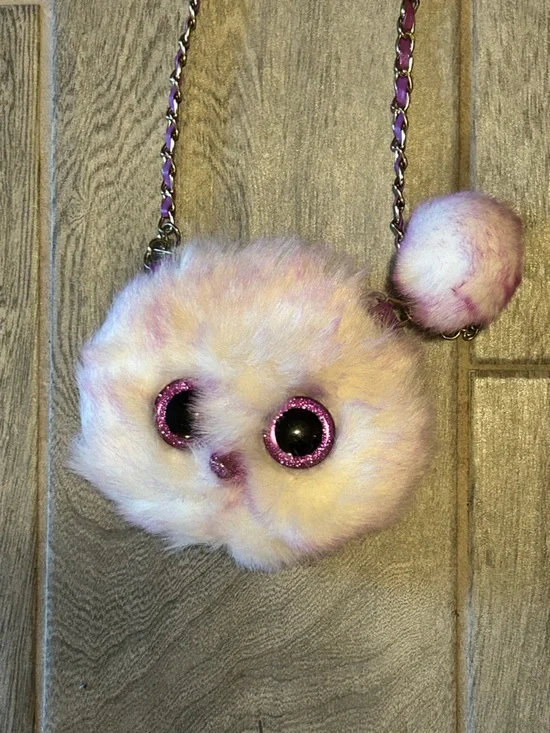 Ty Plush Light purple Fuzzy Kenya the Ostrich Crossbody Bag