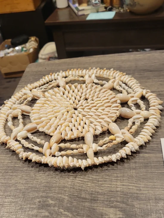 Cowrie Shell Trivet Or Plant Doilie:) EUC / 11 Inches Across