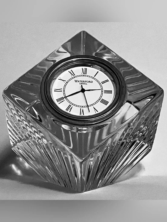 WATERFORD MERIDIAN Cube Clock / 2.5 Inches / SOLID IRISH CRYSTAL / Discontinued