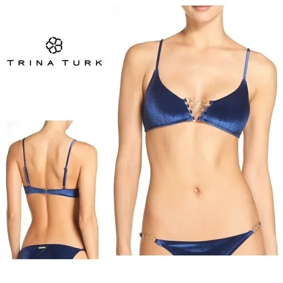 Trina Turk velvet bikini top. NWT
