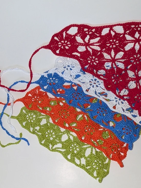 Crochet Floral Lace Headscarf Bandana Kerchief - 5 Colors Available