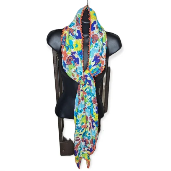 Disney Parks Mickey & Minnie Ball Fringe Scarf