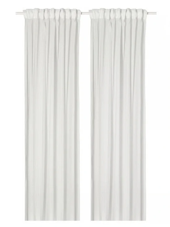 IKEA Matilda Sheer White Curtain Panels - Set of 2 (55” x 118”)
