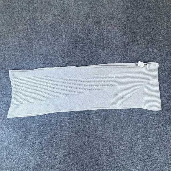 Calvin Klein Fisherman Scarf Womens One Size Heroic Gray Heather Ribbed Knit