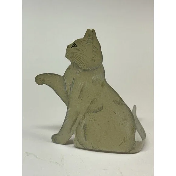 Kitty Ohio Wholesale White Cat Bendable Tail Vintage Rare Cottage Core Metal