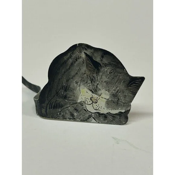 Kitty Ohio Wholesale Sleepy Cat Bendable Tail Vintage Rare Cottage Core Metal