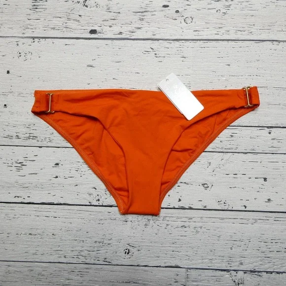 L‎ Space Rosemary Bikini Bottom Womens Large Orange Poppy Full Cut Swim USA