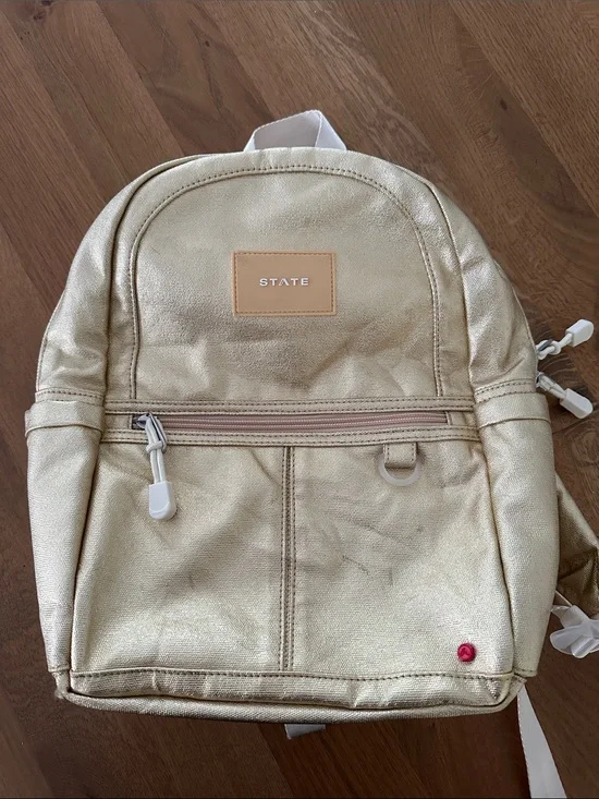 STATE Metallic Gold Mini Backpack for Women