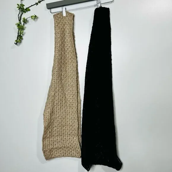 Aeropostale Infinity Warm Knit Scarf Bundle Tan Black