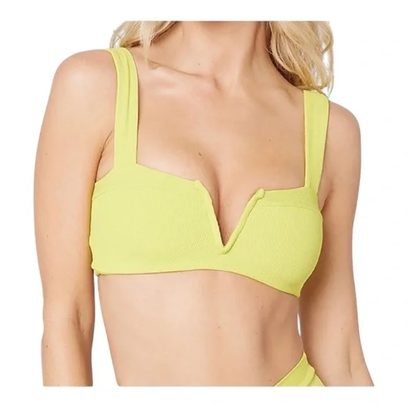L*Space Lee Lee V-Wire Bikini Top Apple Green (Yellow/Green) NWT