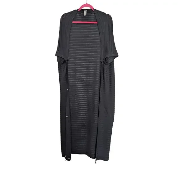 NWT Lululemon Rejuvenate Scarf Long Cardigan Womens Black Cocoon Wrap Cotton