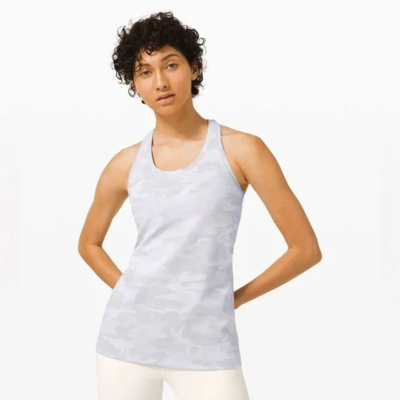 Lululemon Cool Racerback Luxtreme Incognito Camo Jacquard Alpine White Starlight