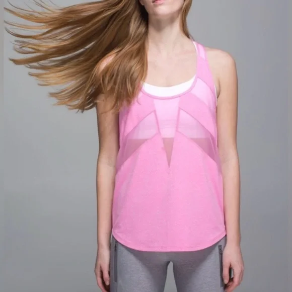 Lululemon tank If You're Lucky Heathered Vintage Pink / Raspberry Glo Light M‎