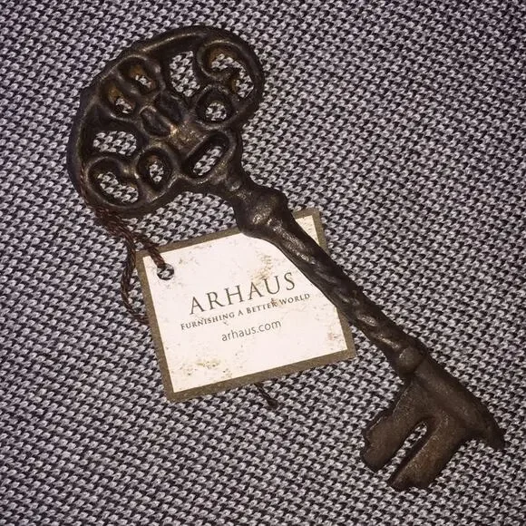 NWOT Arhaus Furniture Iron Brown Skeleton Key
