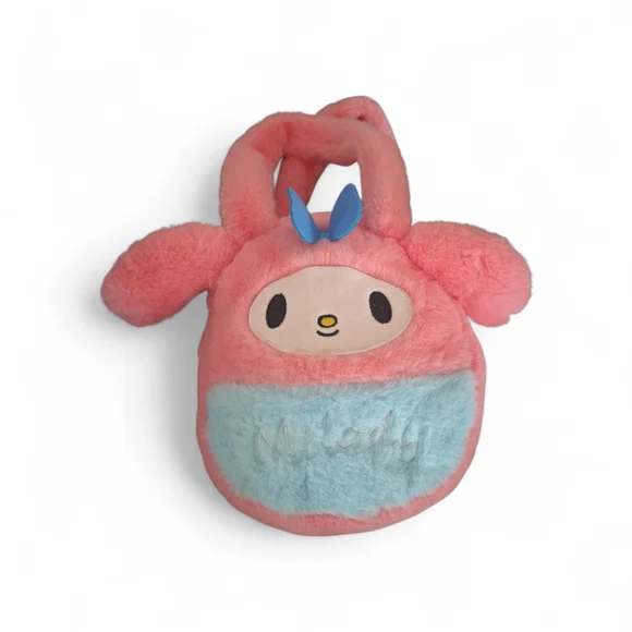 My Melody Plush Handbag - Pink & Light Blue