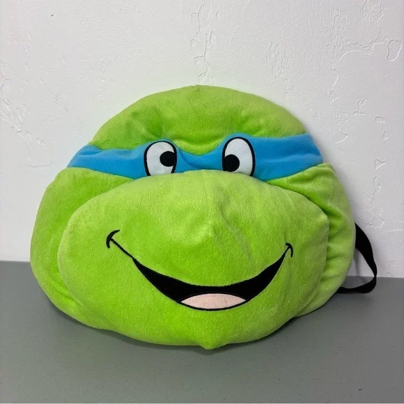 Hot Topic Green Turtle Face Plush Backpack TMNT Teenage Mutant Ninja Turtles