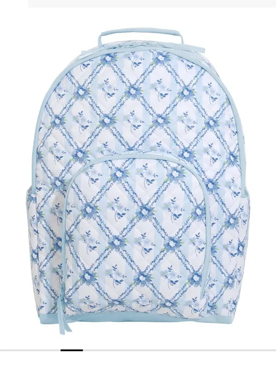 Pottery Barn Teen Hill House Quilted Floral Backpack in Blue and Mint