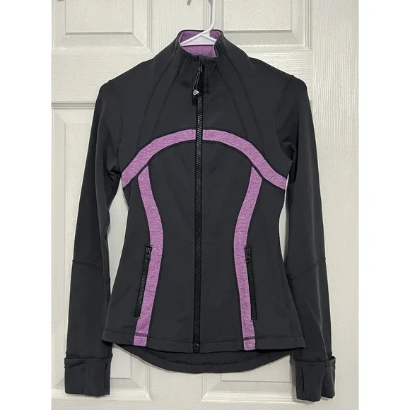 Lululemon Women's Full Zip Define Jacket Gray Purple Long Sleeve Athletic Size 4
