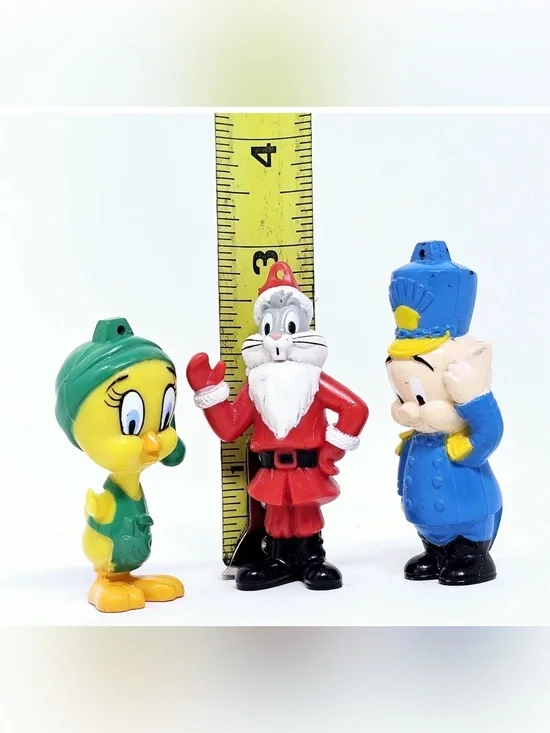 VTG 1989 Christmas Tweety and Sylvester Holiday Toy Figurine Set -
