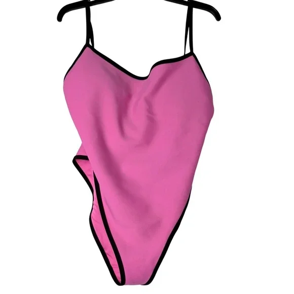 Victoria's Secret One Piece Swimsuit‎ XL Pink Beach Cheeky Tie Back Bathing Suit