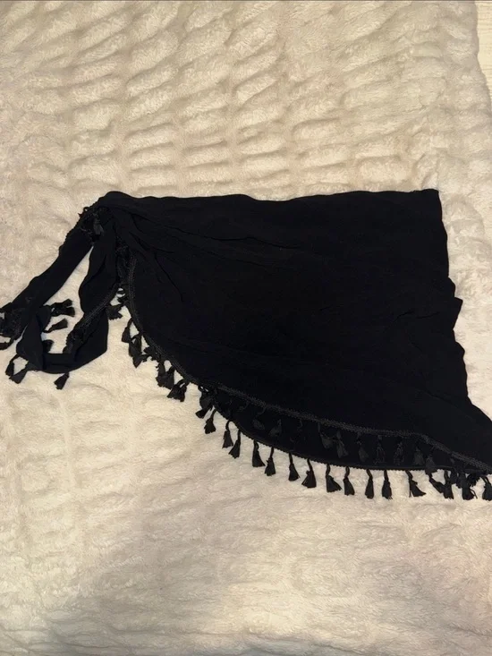 Black Tassel Wrap Sarong