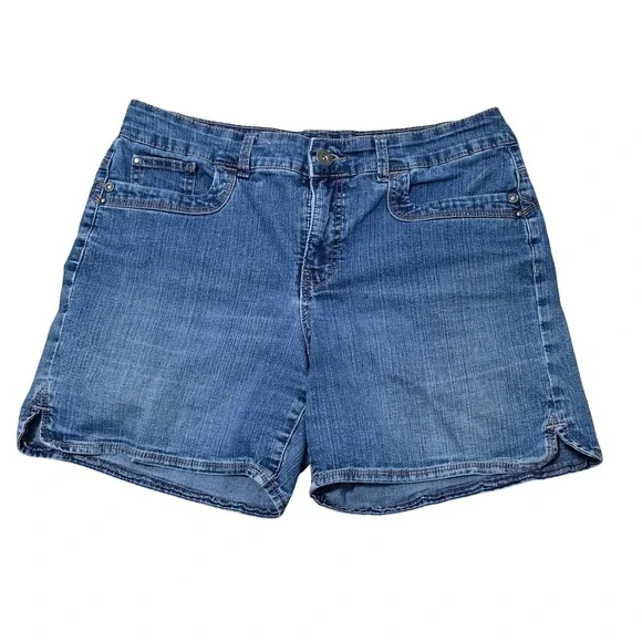 Gloria Vanderbilt Womens Perfect‎ Fit Denim Shorts Size 10 Blue  A1