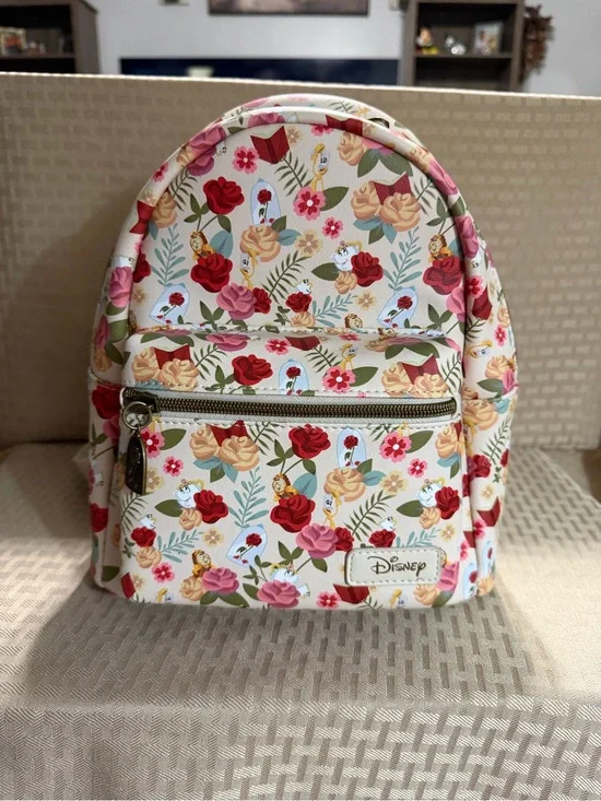 Disney Beauty and the Beast Floral Mini Backpack